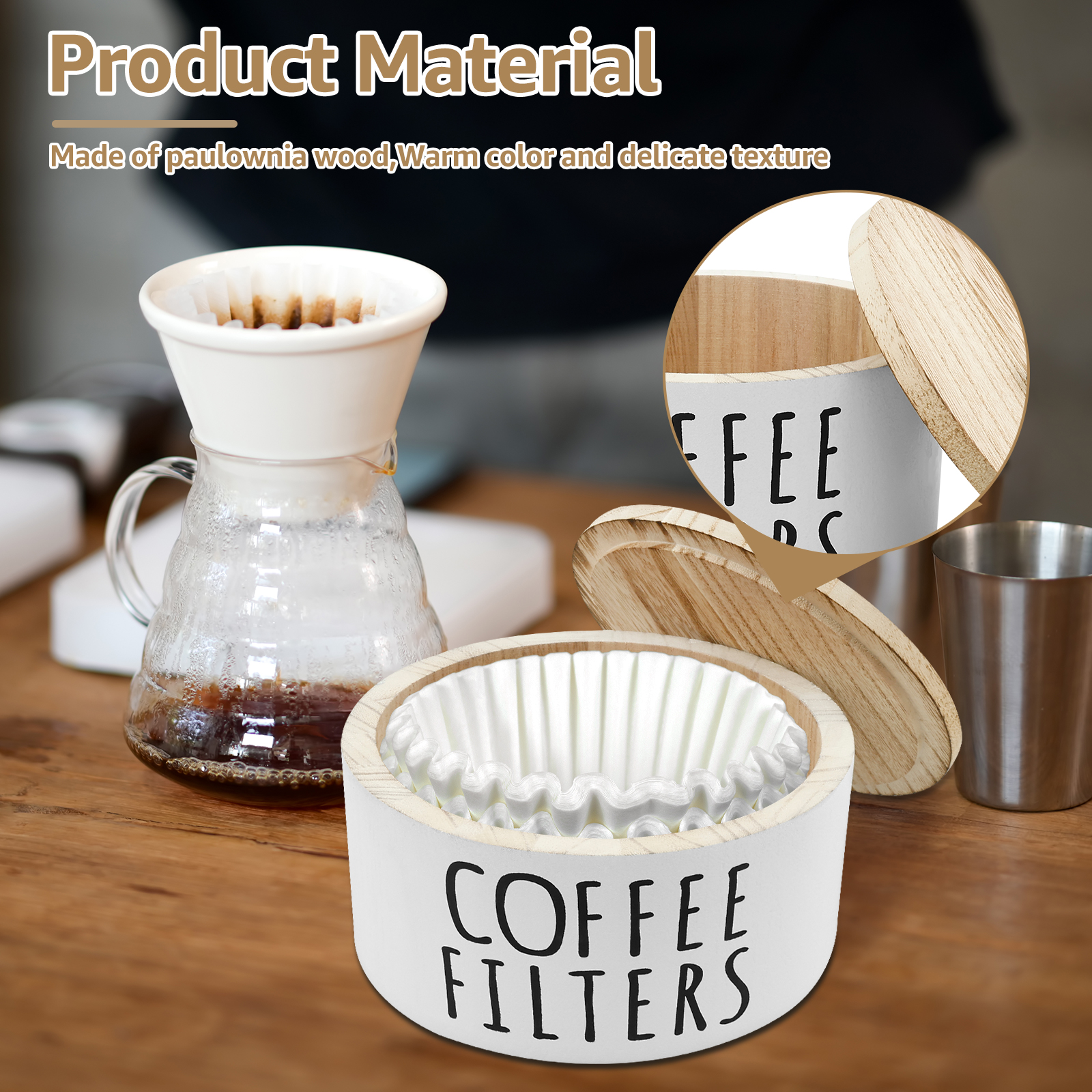 Coffee Filter Holder with Lid  - Coffee Equipment Organizer reseña y precio