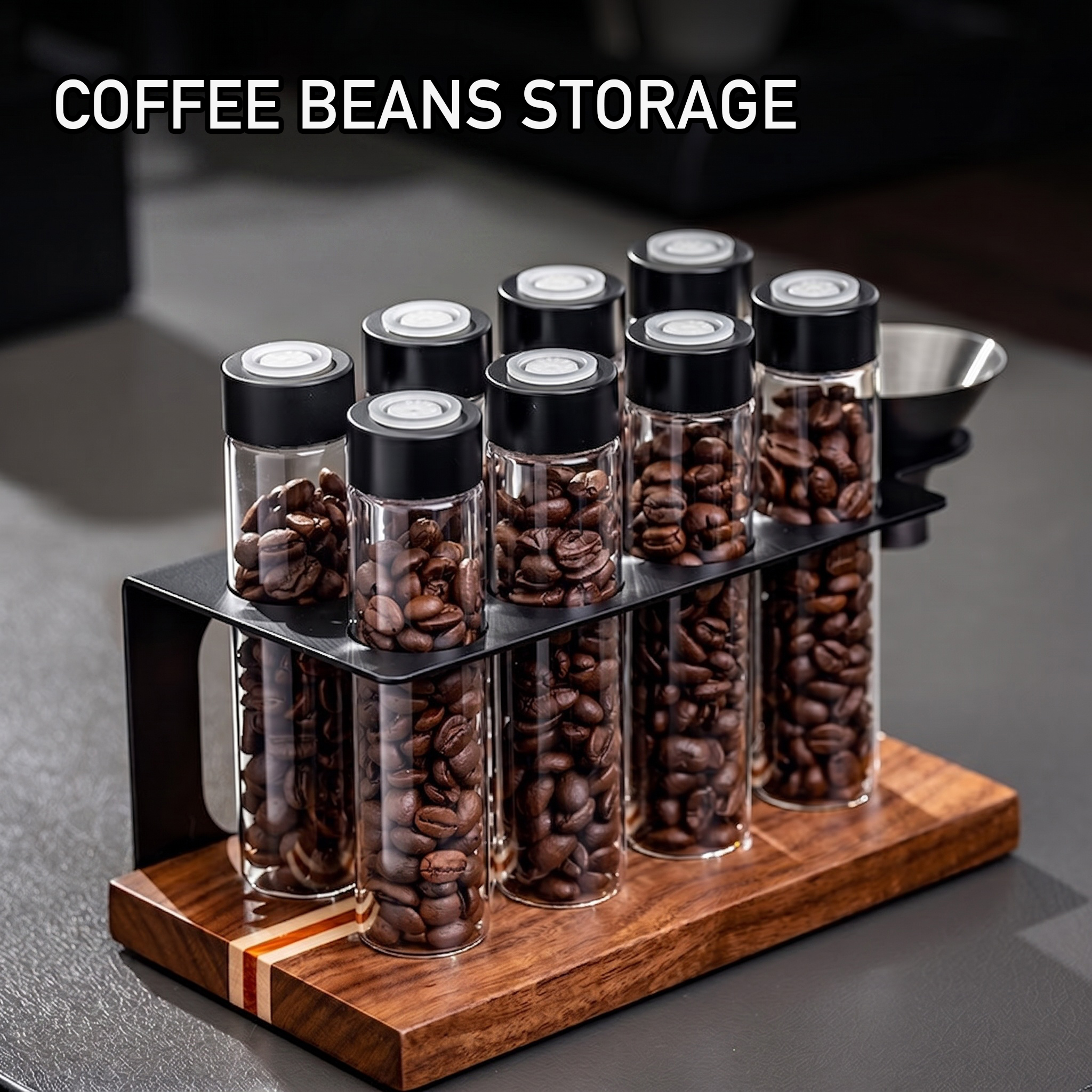 Sealed Glass 12Tubes Coffee Be - Coffee Equipment Organizer reseña y precio