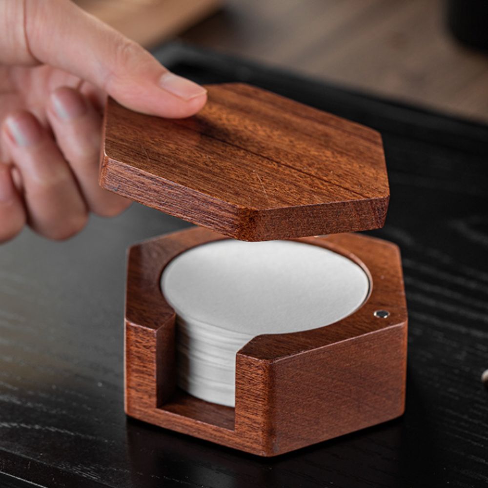 Solid Wood Hexagonal Coffee Fi - Coffee Equipment Organizer reseña y precio