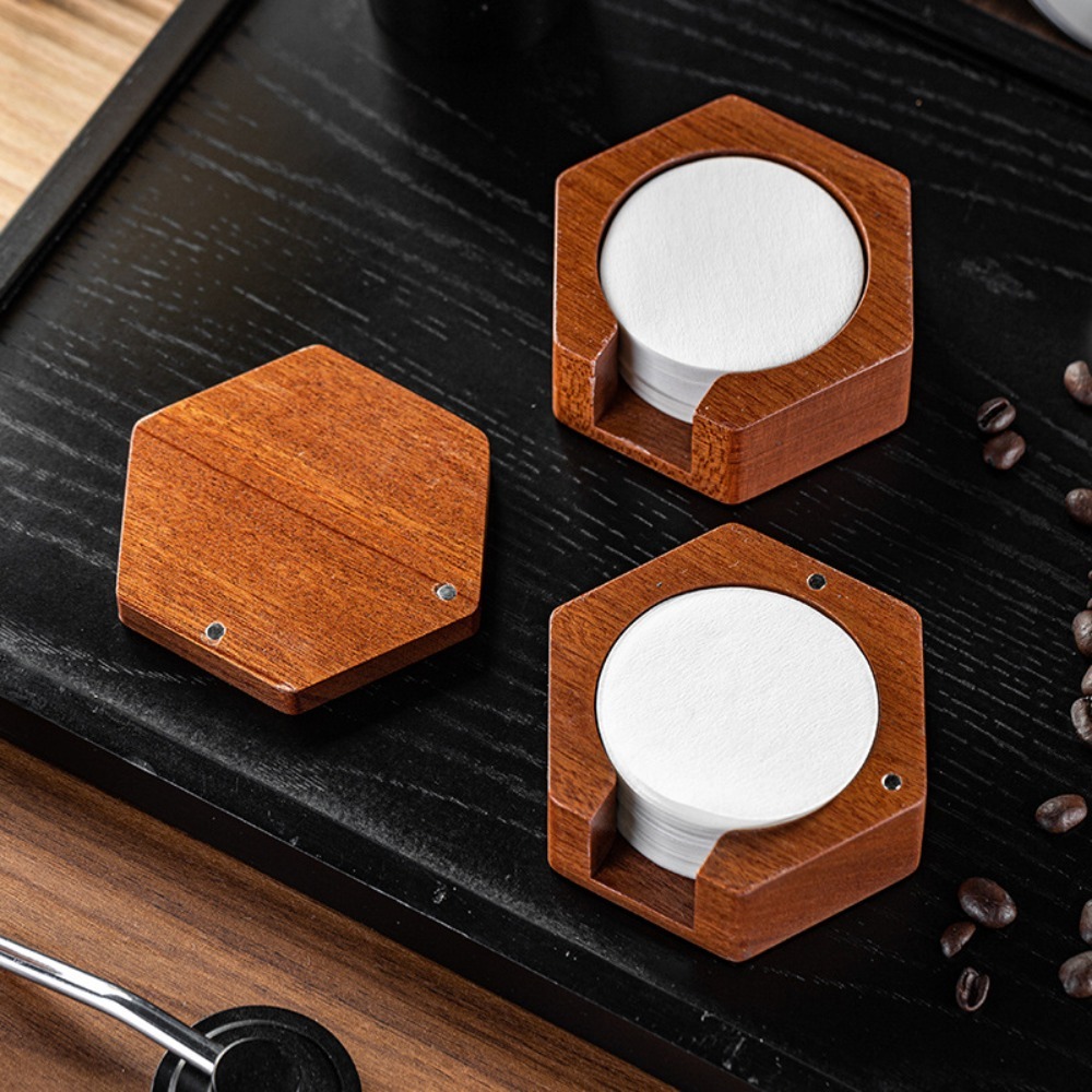 Solid Wood Hexagonal Coffee Fi - Coffee Equipment Organizer reseña y precio