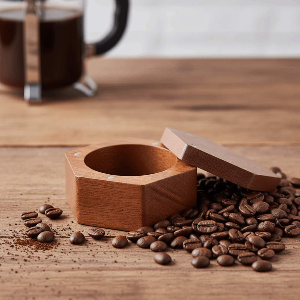 Solid Wood Hexagonal Coffee Fi - Coffee Equipment Organizer reseña y precio