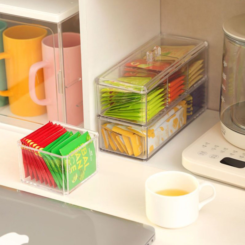 [E] Tea Bag Storage Box Drawer - Coffee Equipment Organizer reseña y precio