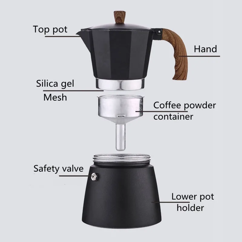 JUSTINLAU Coffee Moka Pot 150m - Coffee Equipment Wdt reseña y precio