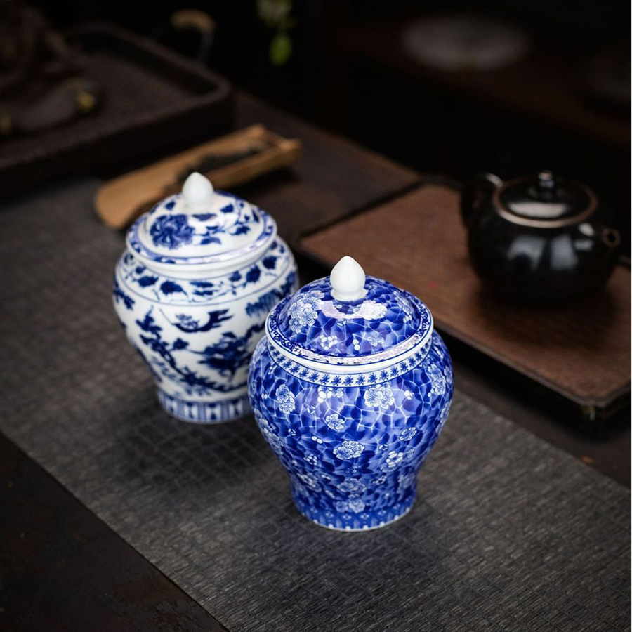 Blue and White Porcelain Tea C - Coffee Equipment Organizer reseña y precio