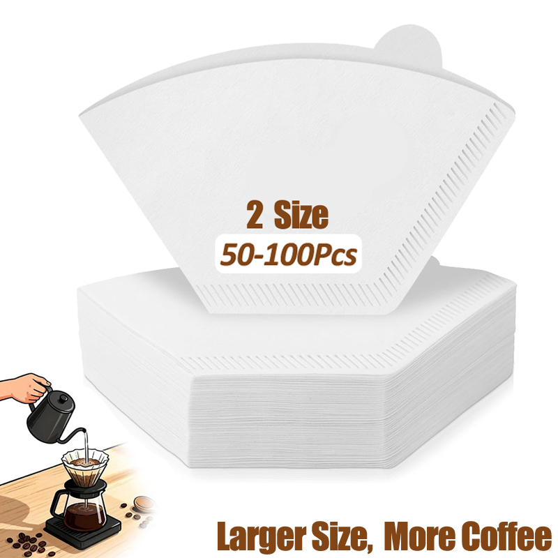 50/100 Pieces Coffee Filter Pa - Coffee Equipment Cleaner reseña y precio