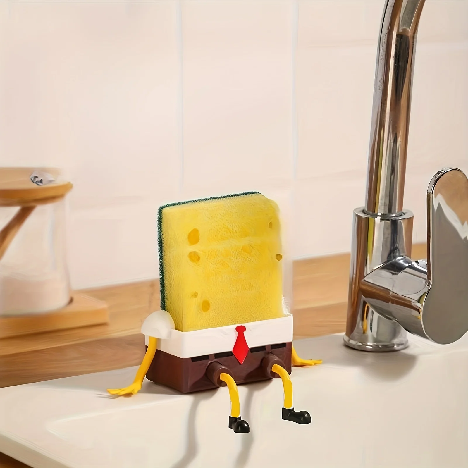 1pc Cartoon Sponge Drain Rack  - Coffee Equipment Rack reseña y precio