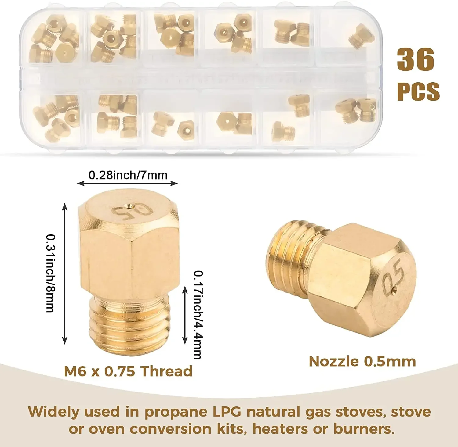 36pcs/1box Solid Brass LP Gas  - Steam Wand Tip reseña y precio